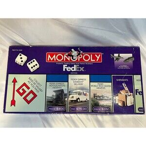 MONOPOLY FedEx Edition 2004 HASBRO USAOpoly INCOMPLETE FOR PARTS ONLY